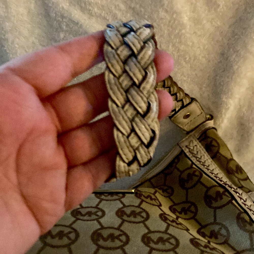 Michael Kors canvas and leather beige medium purse